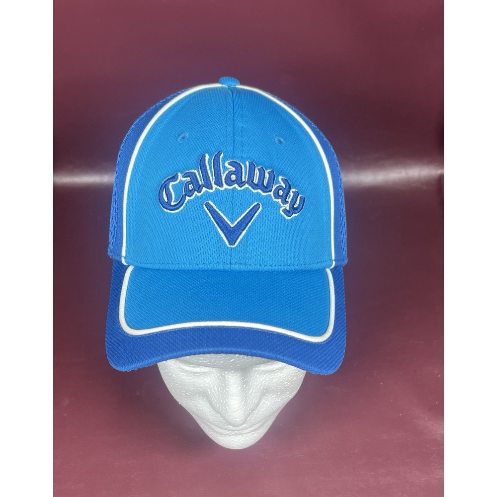 Callaway Mesh Fitted Golf‎ Cap- Blue & White Hook & Loop Back